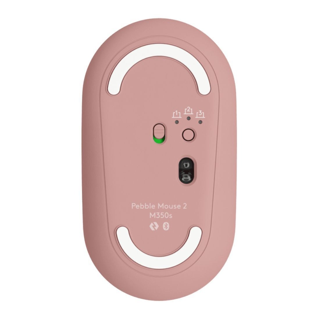 Logitech Pebble Slim Bluetooth Wireless Mouse 2 M350S with Customizable Button (Tonal Rose)