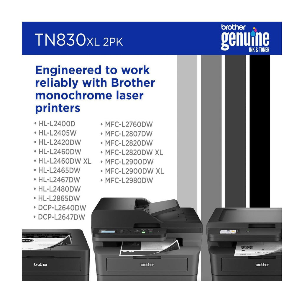 Brother ATN830XL Black High-Yield Toner Cartridge 4-Pack Bundle with 4-Port USB Hub and Flash Drive