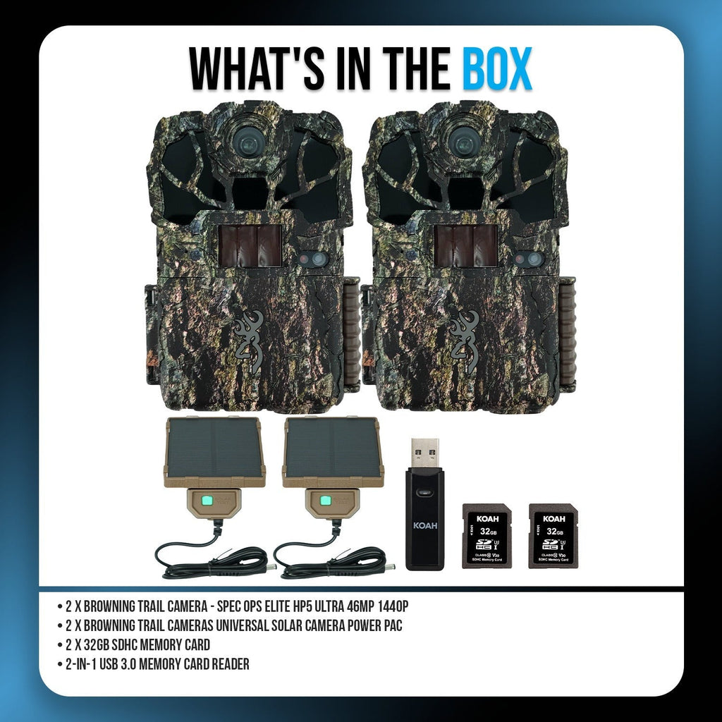 Browning Trail Camera Spec Ops Elite HP5 Ultra with Solar Power Pack Bundle