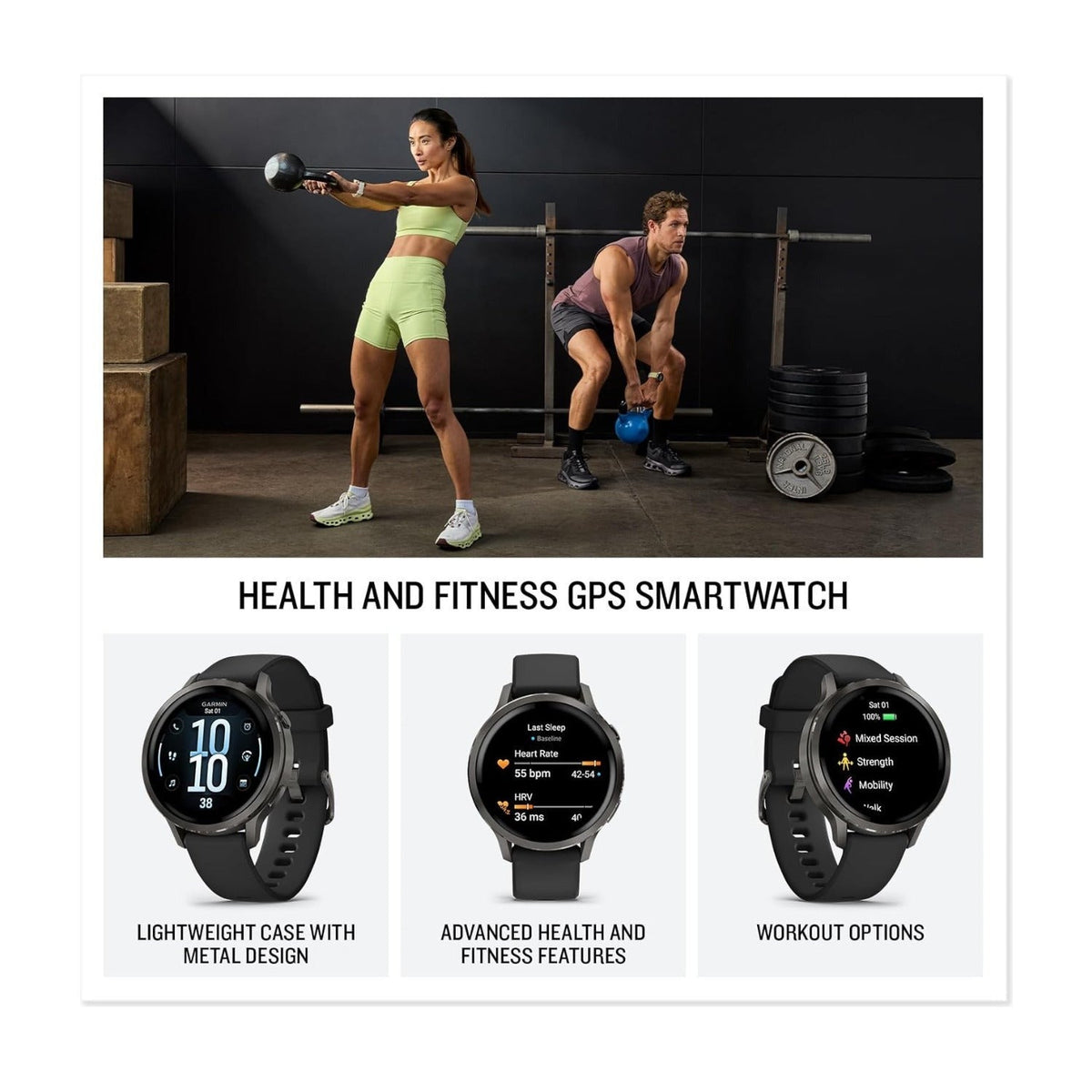 Garmin Venu 4 41mm GPS Smartwatch (Slate/Black) Bundle with Wireless Earbuds