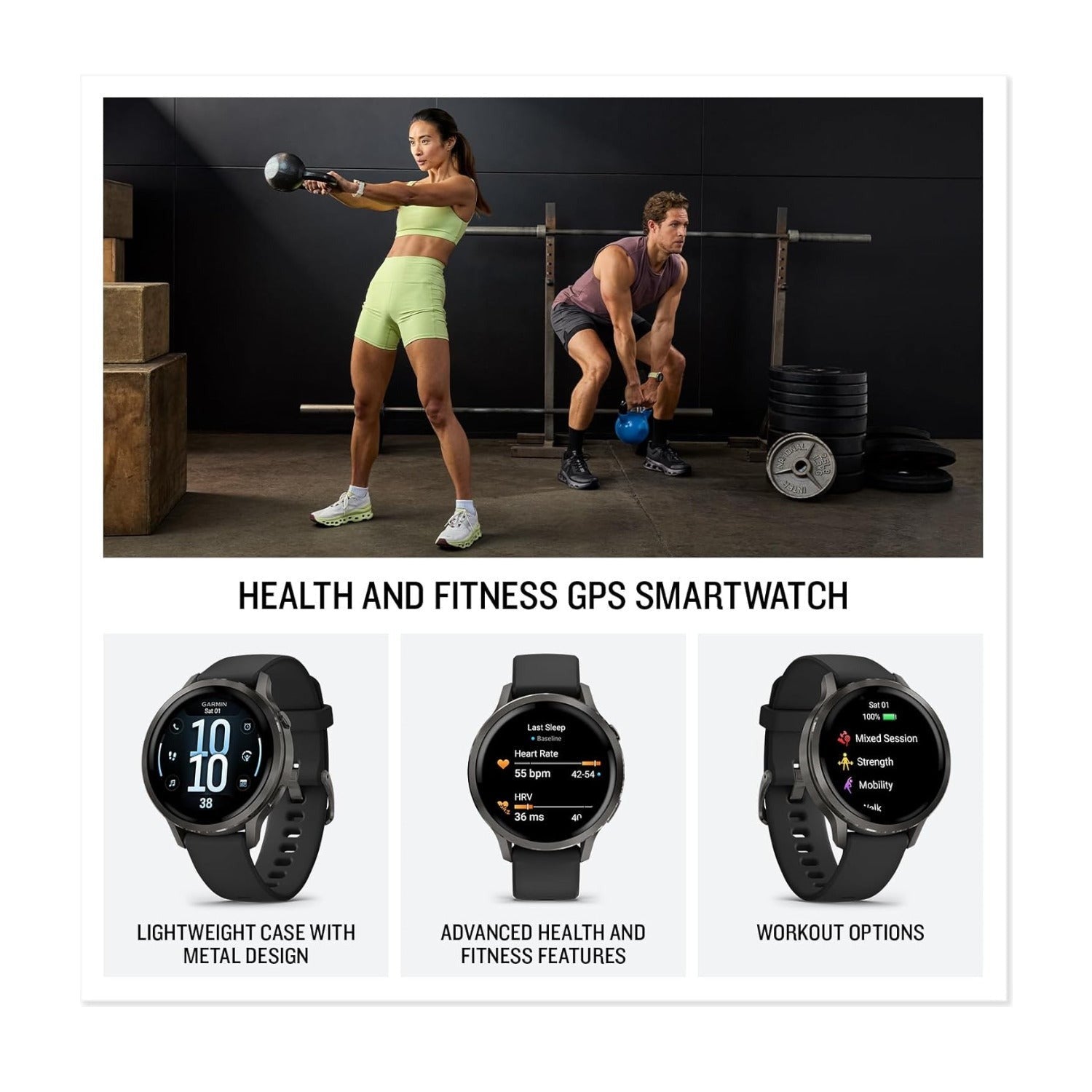 Garmin Venu 4 41mm GPS Smartwatch (Slate/Black) Bundle with Wireless Earbuds