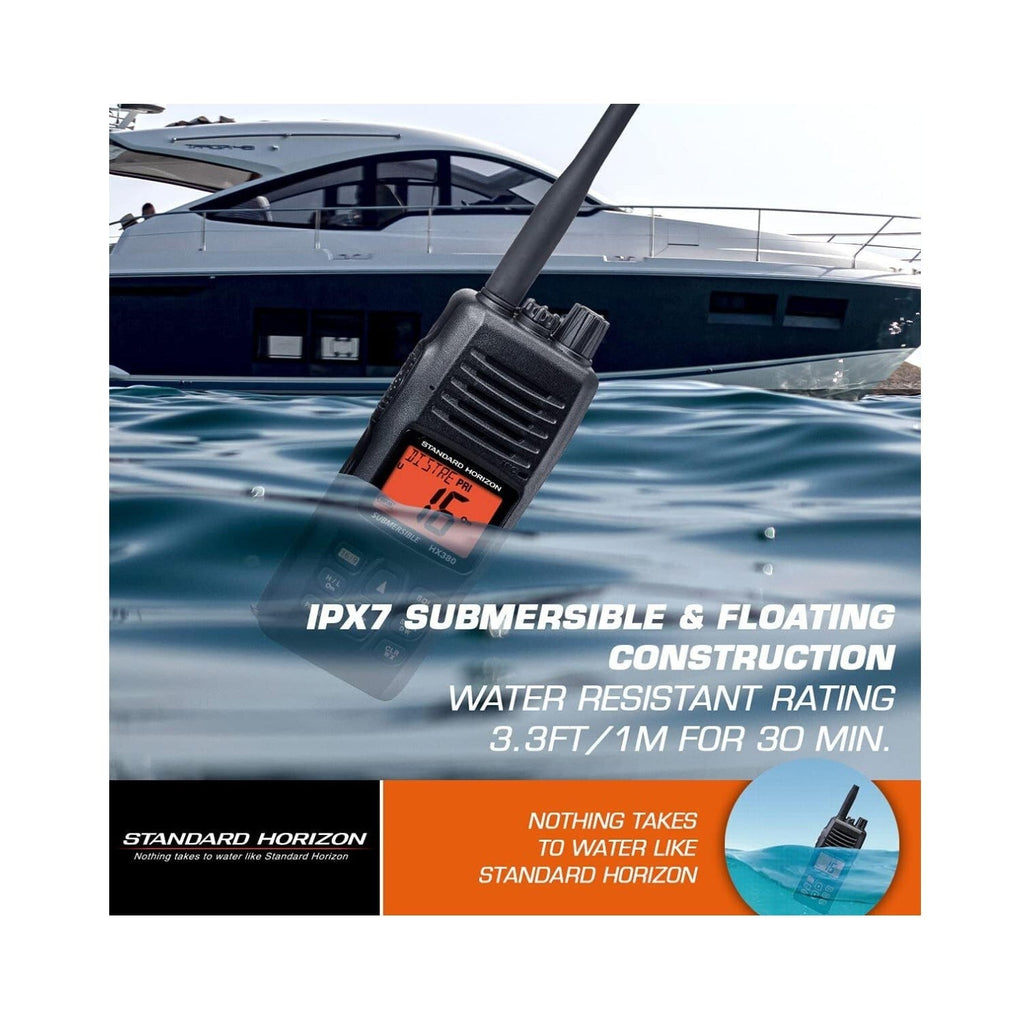 Standard Horizon HX380 1.5-Inch 5W Standard Handheld VHF Radio with LMR Channels