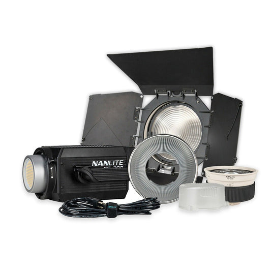 Nanlite FS-200 Daylight LED Monolight Bundle with Fresnel Lens for Forza 300/500
