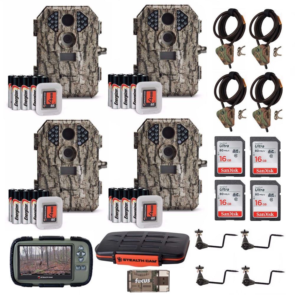Stealth Cam P18 7 MP Compact Scouting Camera (Camo) with Card Viewer and Accessories Bundle