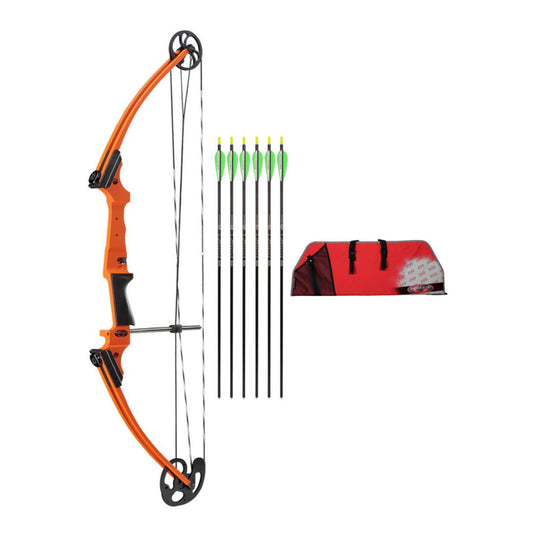 Genesis Archery Original Bow (Right Hand, Orange) with 6 NASP Arrows and Case
