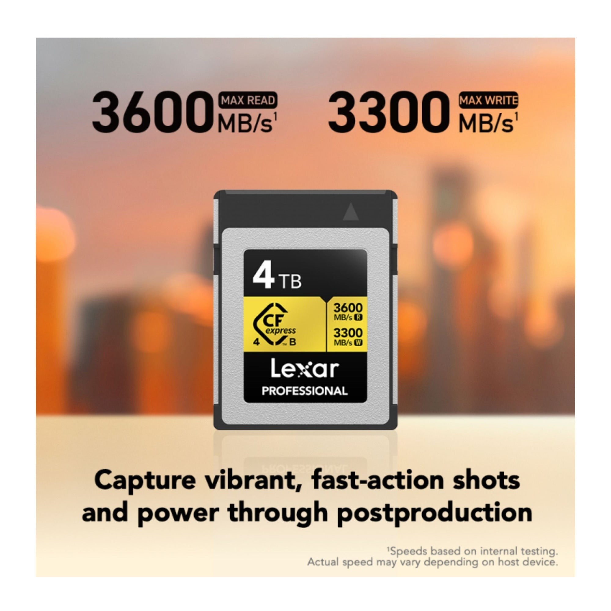 Lexar 4TB Professional GOLD CFexpress 4.0 Type B Memory Card