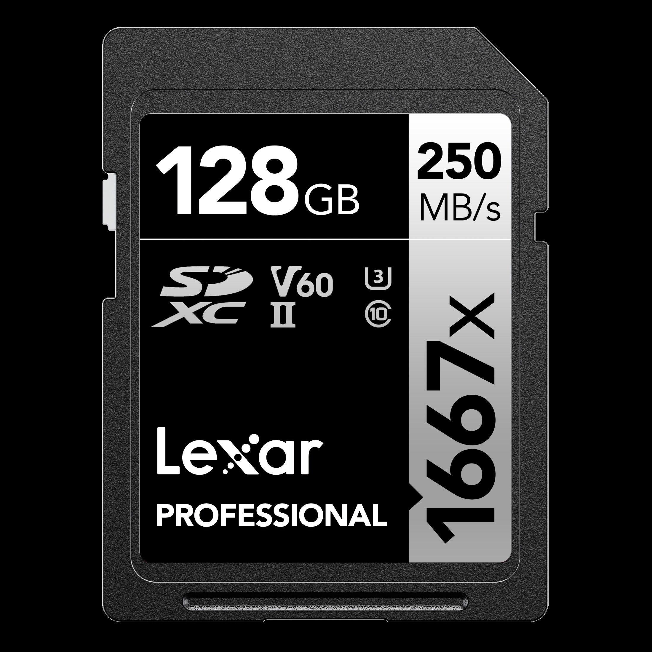 Lexar 128GB Professional 1667x UHS-II SDXC Memory Card