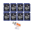 Spartan 32GB Class 10 SD Card (8-Pack) with Micro SD Reader and Writer Bundle