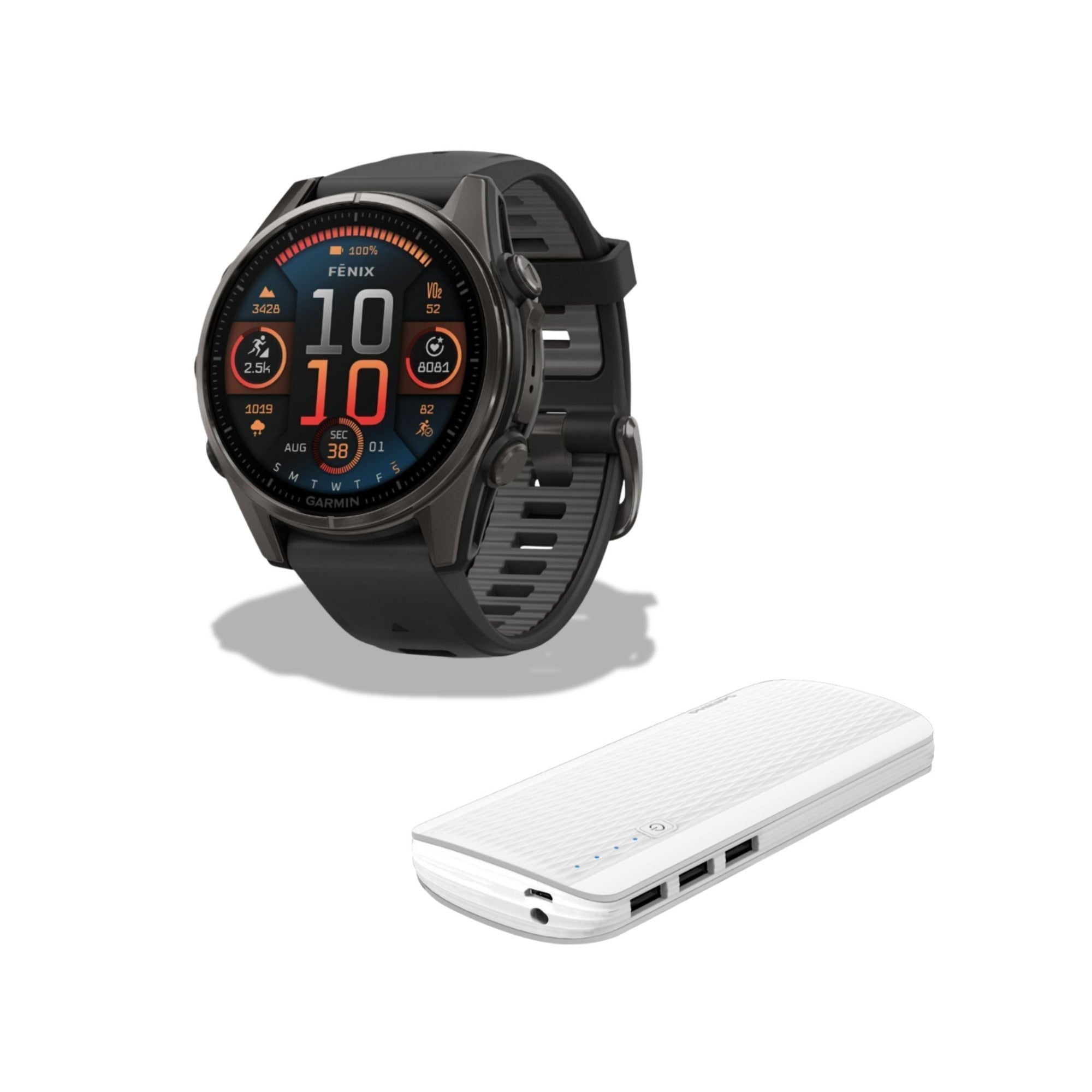 Garmin Fenix 8 AMOLED Sapphire 43mm GPS Smartwatch (Black/Pebble Gray) Bundle