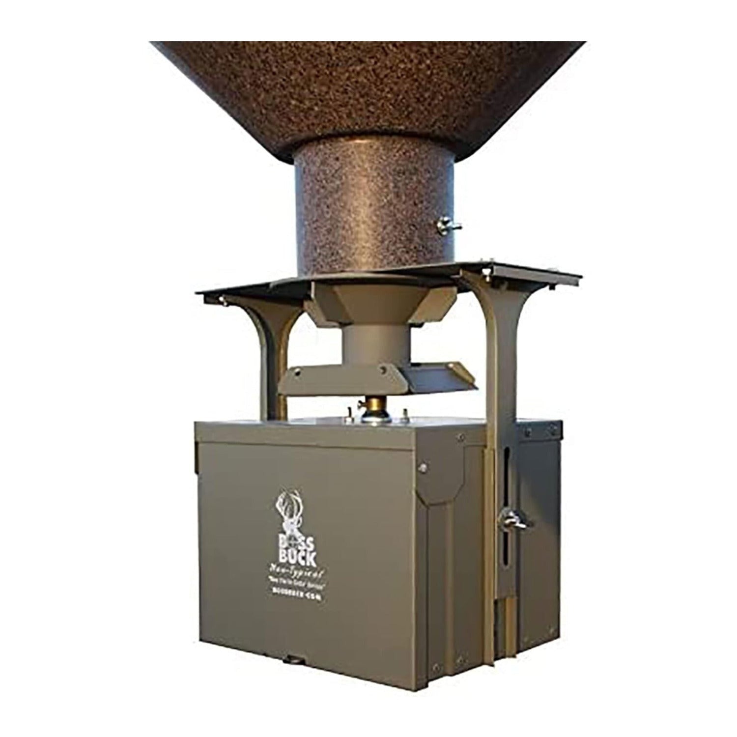 BOSS Buck 200lbs Deer Feeder Drum with Auto Feed System 2 Way Protein Head