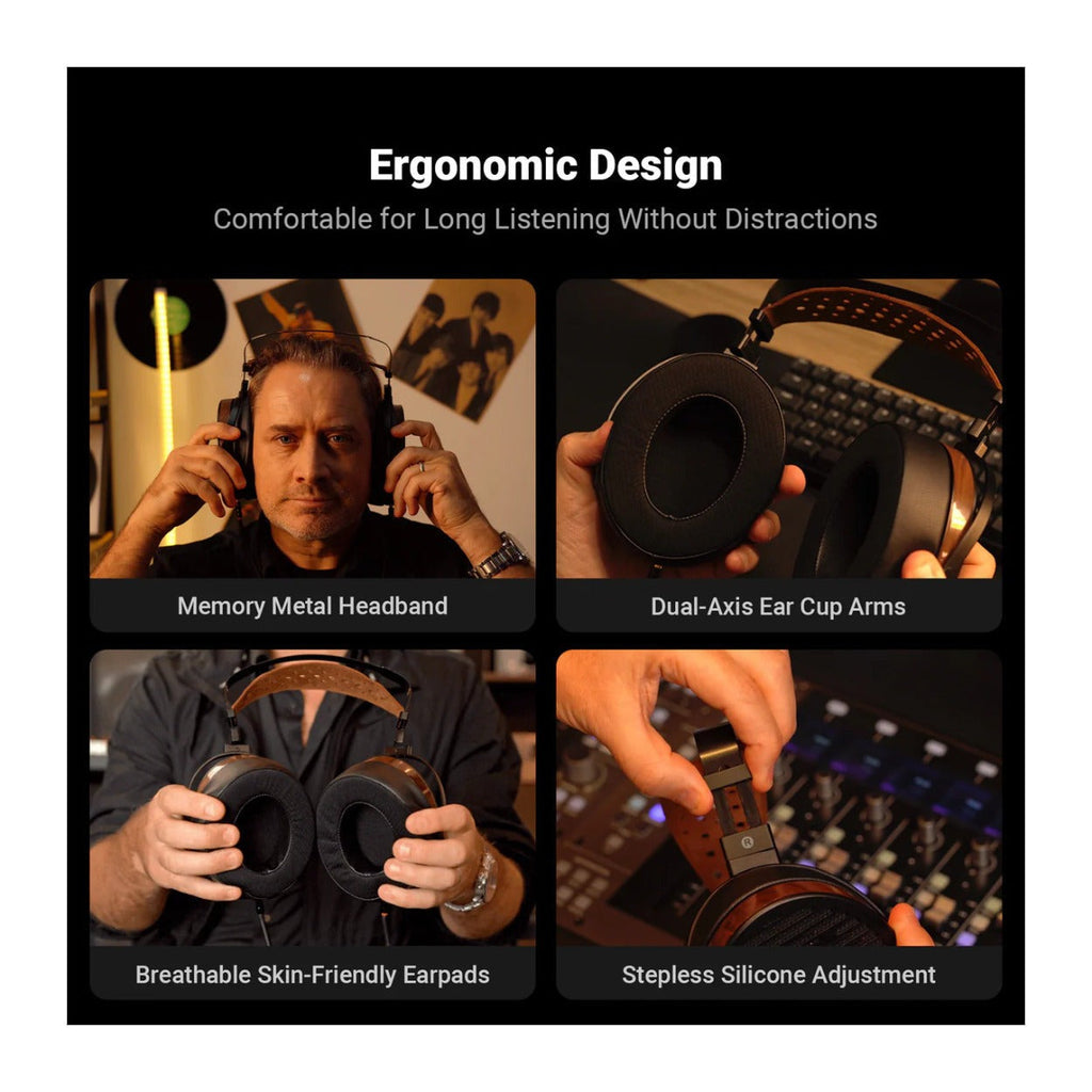 Fosi Audio i5 Open-Back Planar Magnetic Headphones with Suede Leather Headband