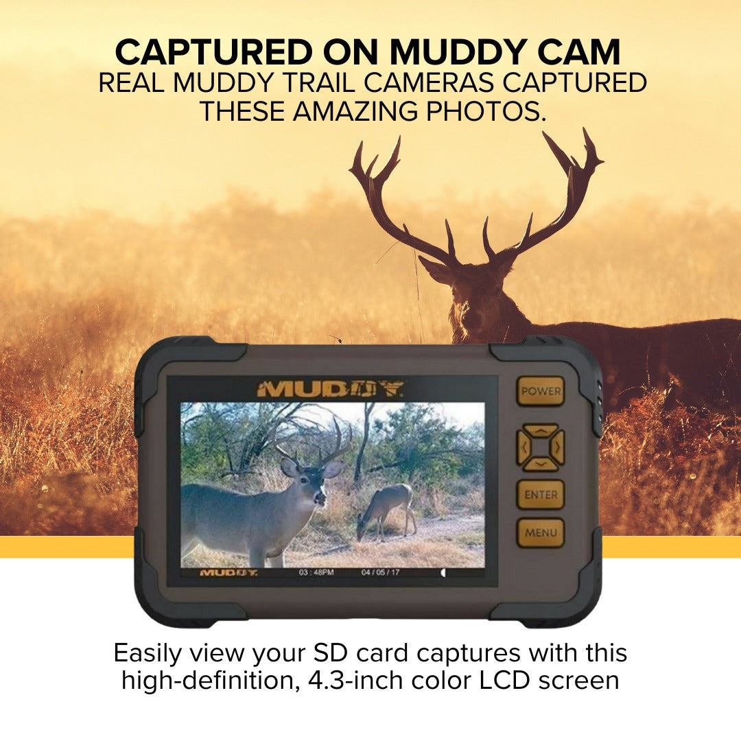 Muddy Dual Camera Ground Mount with Threaded Receiver (Black, 2-Pack) with SD Card Reader Bundle