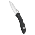 Spyderco Centofante 3 VG-10 Steel Hollow Ground Blade Knife with Thin-Profile FRN Handle (Black)