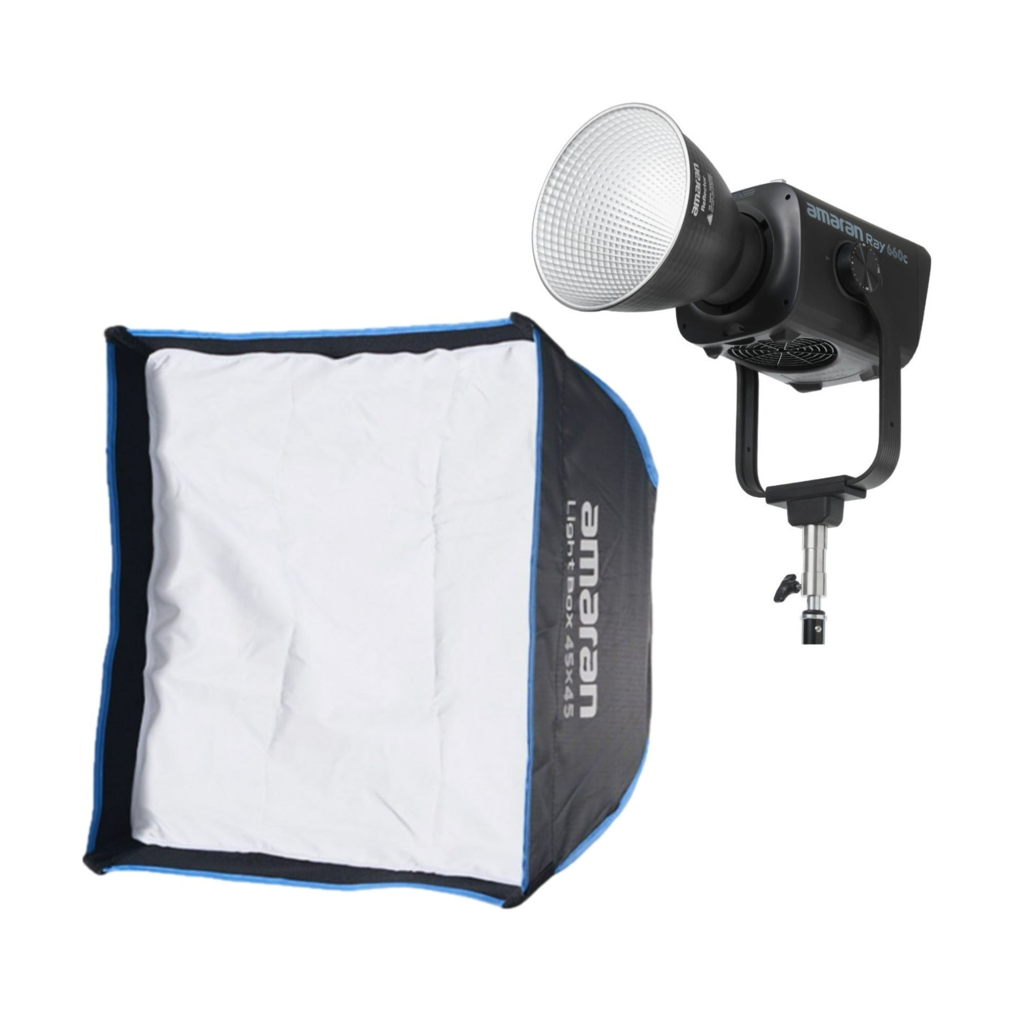 Amaran Ray 660W Full-Color COB Video Light with Light Box 45x45 Bundle
