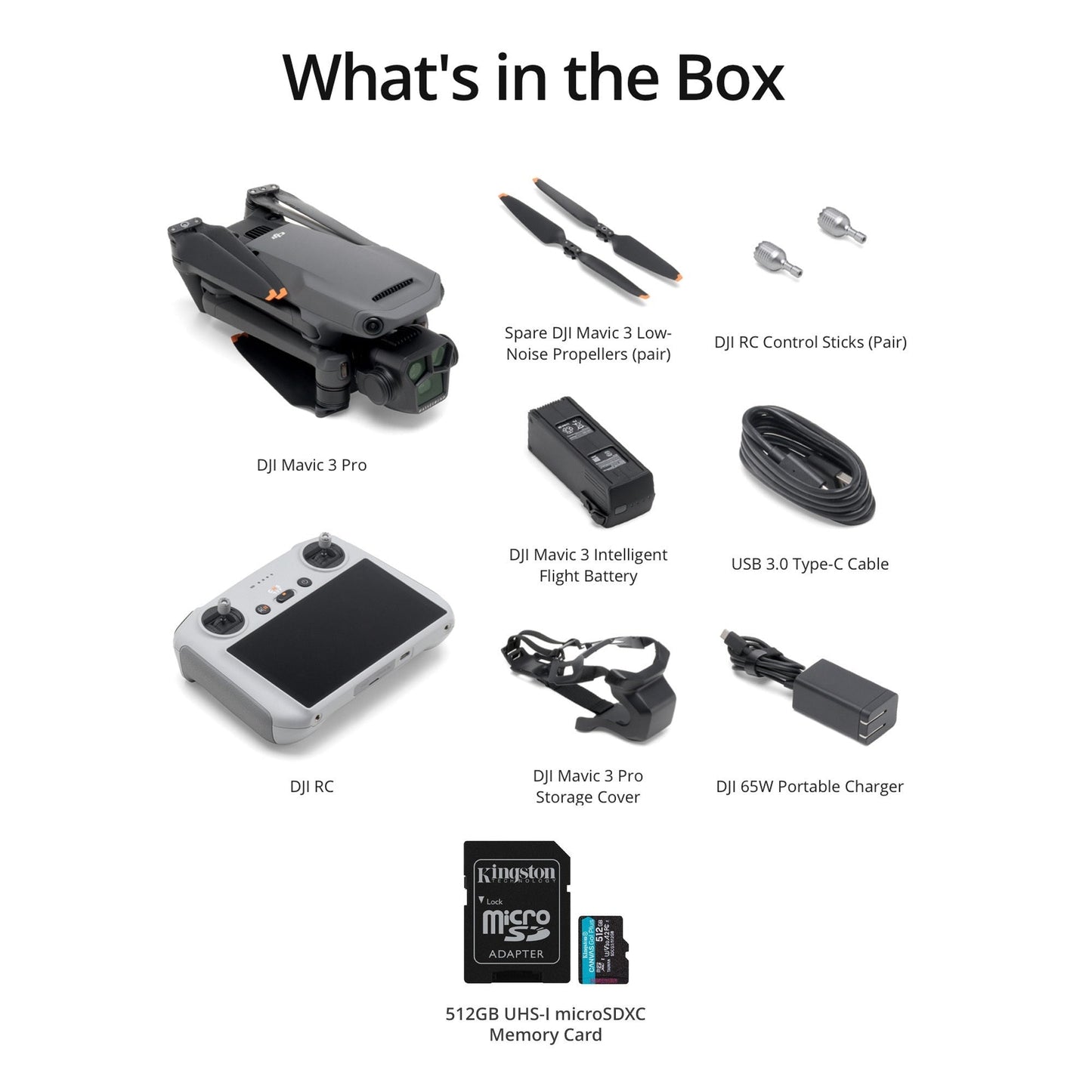 DJI Mavic 3 Pro Camera Drone with RC Remote and 128GB MicroSD – 4/3 CMOS Hasselblad Camera