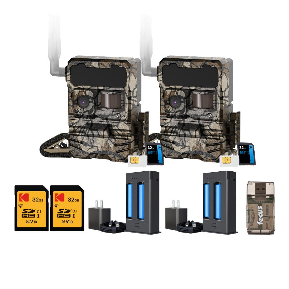 Yellowstone Y2 Cellular Trail Camera with Battery Pack and Card Reader Bundle