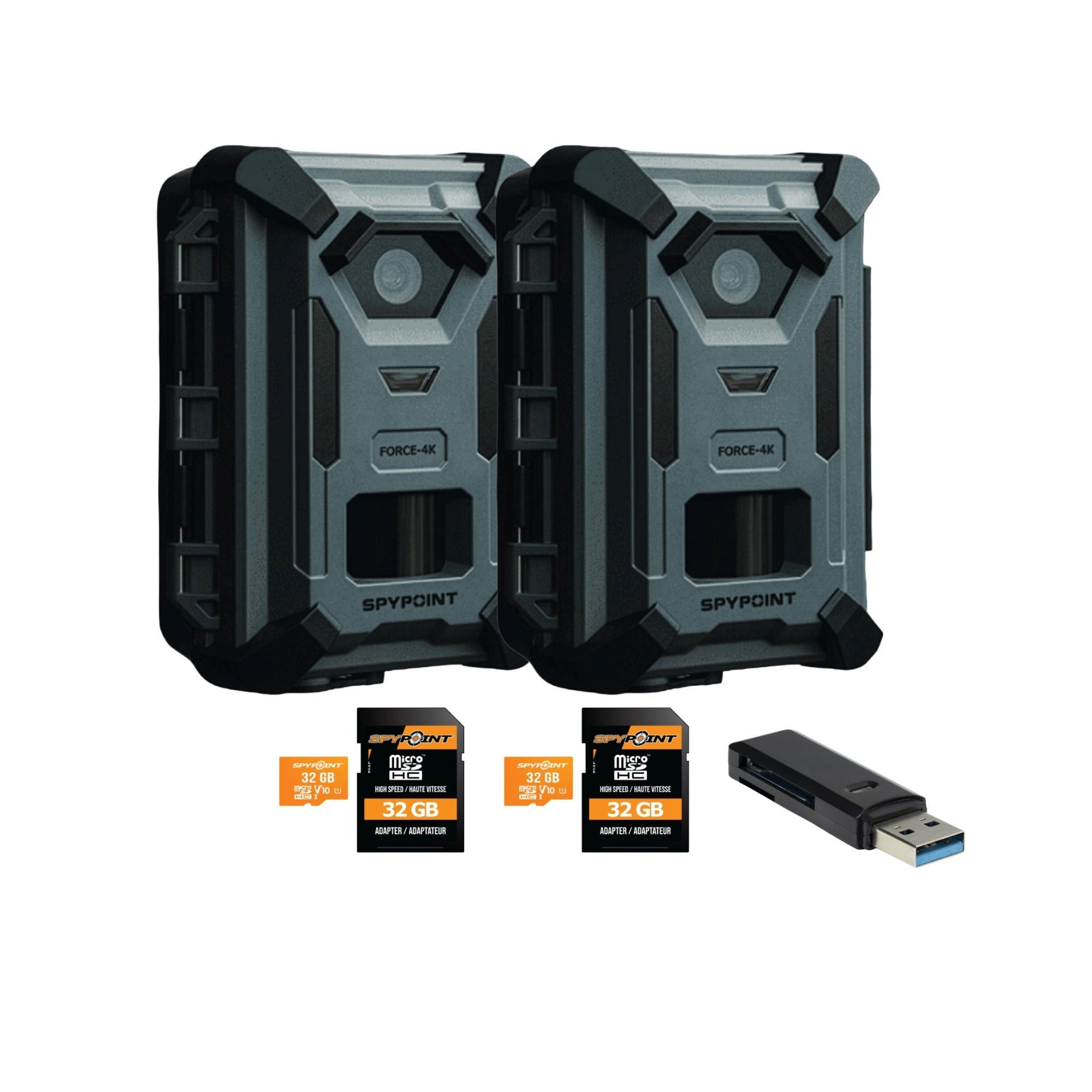 Spypoint Force 40MP 4K Trail Camera (2 Pack) Bundle with Accessories