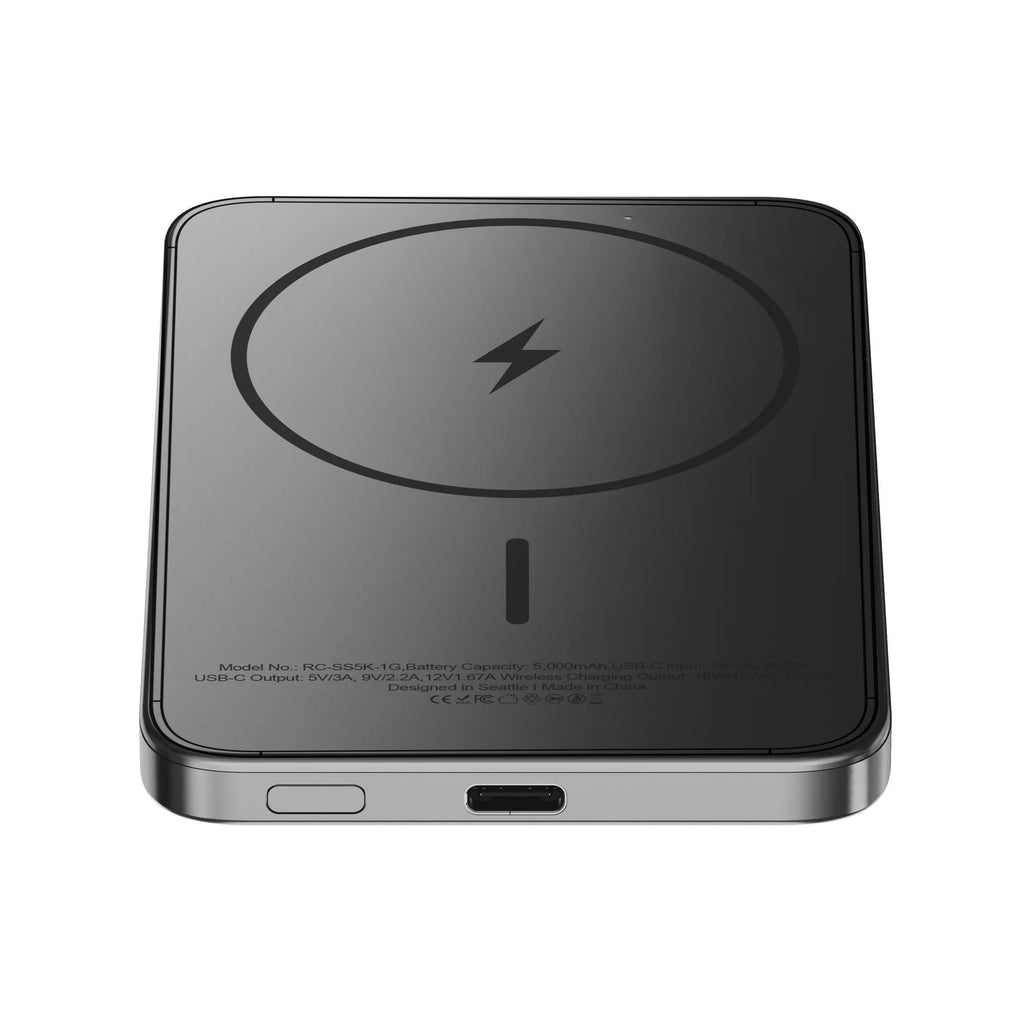 ReelCharge ReelSafe 5,000 mAh Qi2 Power Bank (Gray)