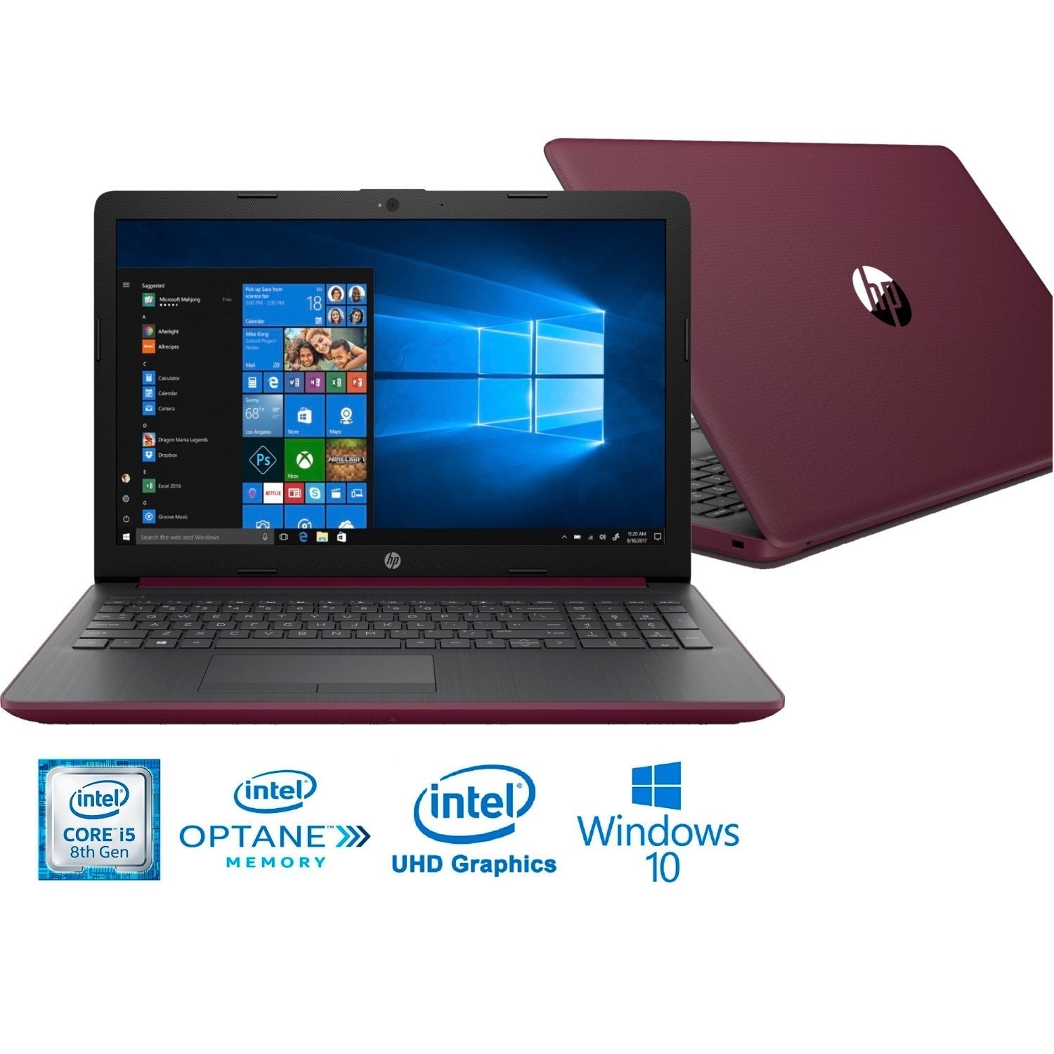 HP 15-da81 Laptop, 15.6" HD, Intel Core i5-8250U, 8GB RAM + 16GB Optane, 1TB HDD (Certified Refurbished)