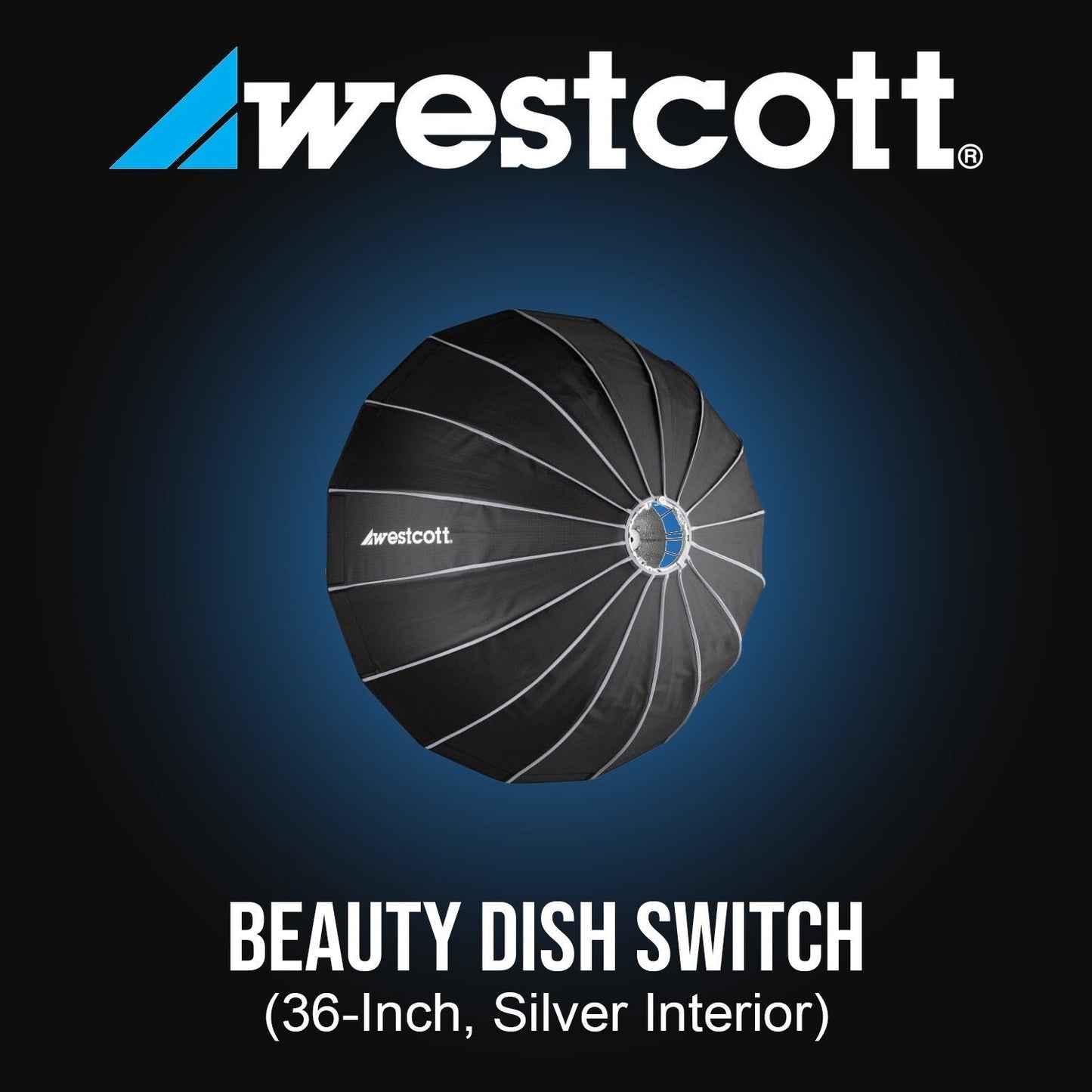Westcott Beauty Dish Switch (36-Inch, Silver Interior) with Heavy-Duty Light Stand (8 Feet) Bundle