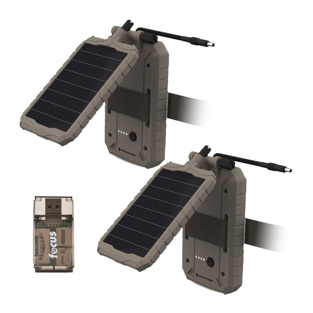 Stealth Cam Lithium Solar Power Panel (2-Pack) with Card Reader