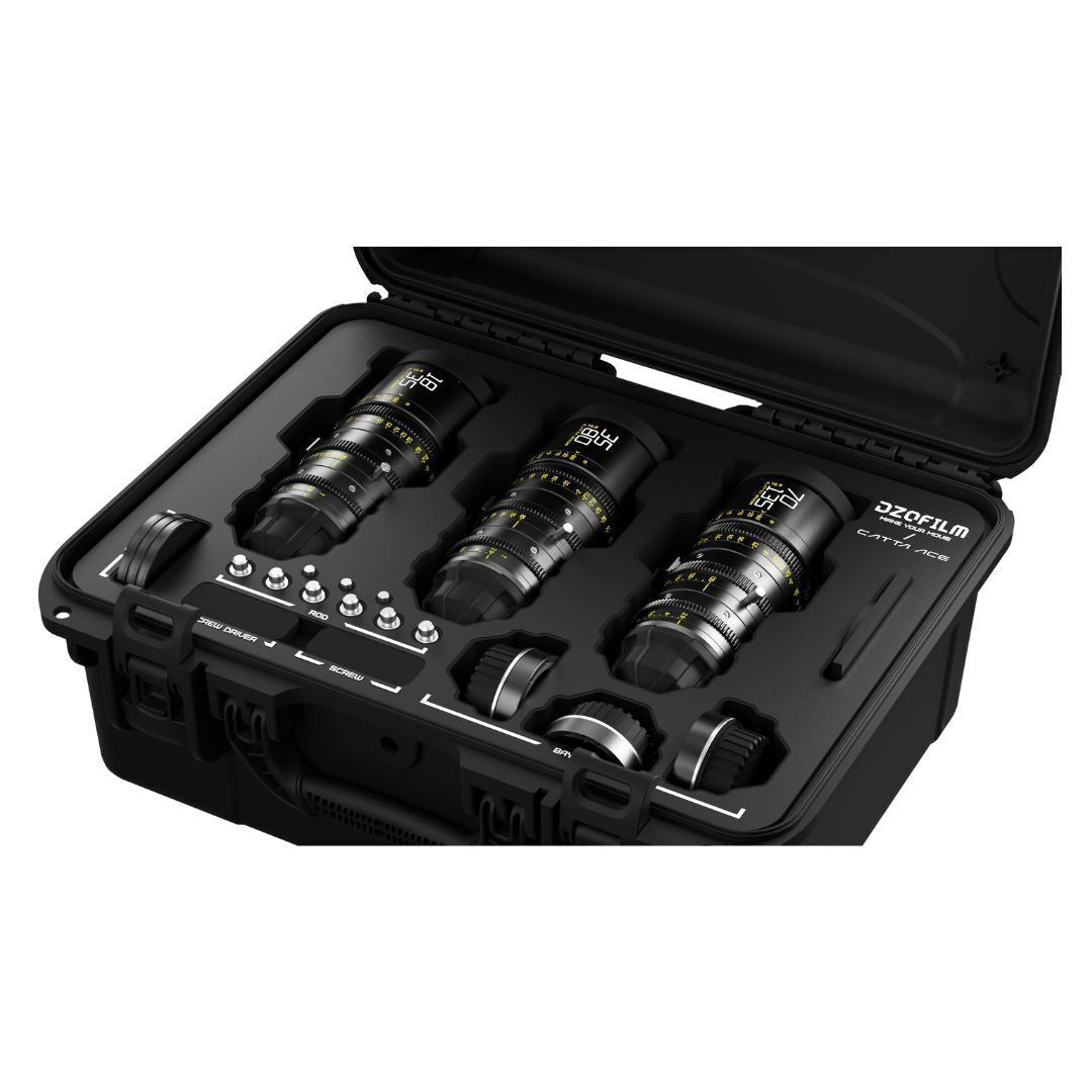 DZOFilm Catta Ace FF 18-35mm, 35-80mm, and 70-135mm T2.9 Cine 3-Lens Bundle (PL and EF, Black)