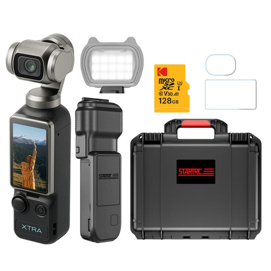 Xtra Edge Muse Gimbal Action Camera with 128GB MicroSD and Accessories Bundle