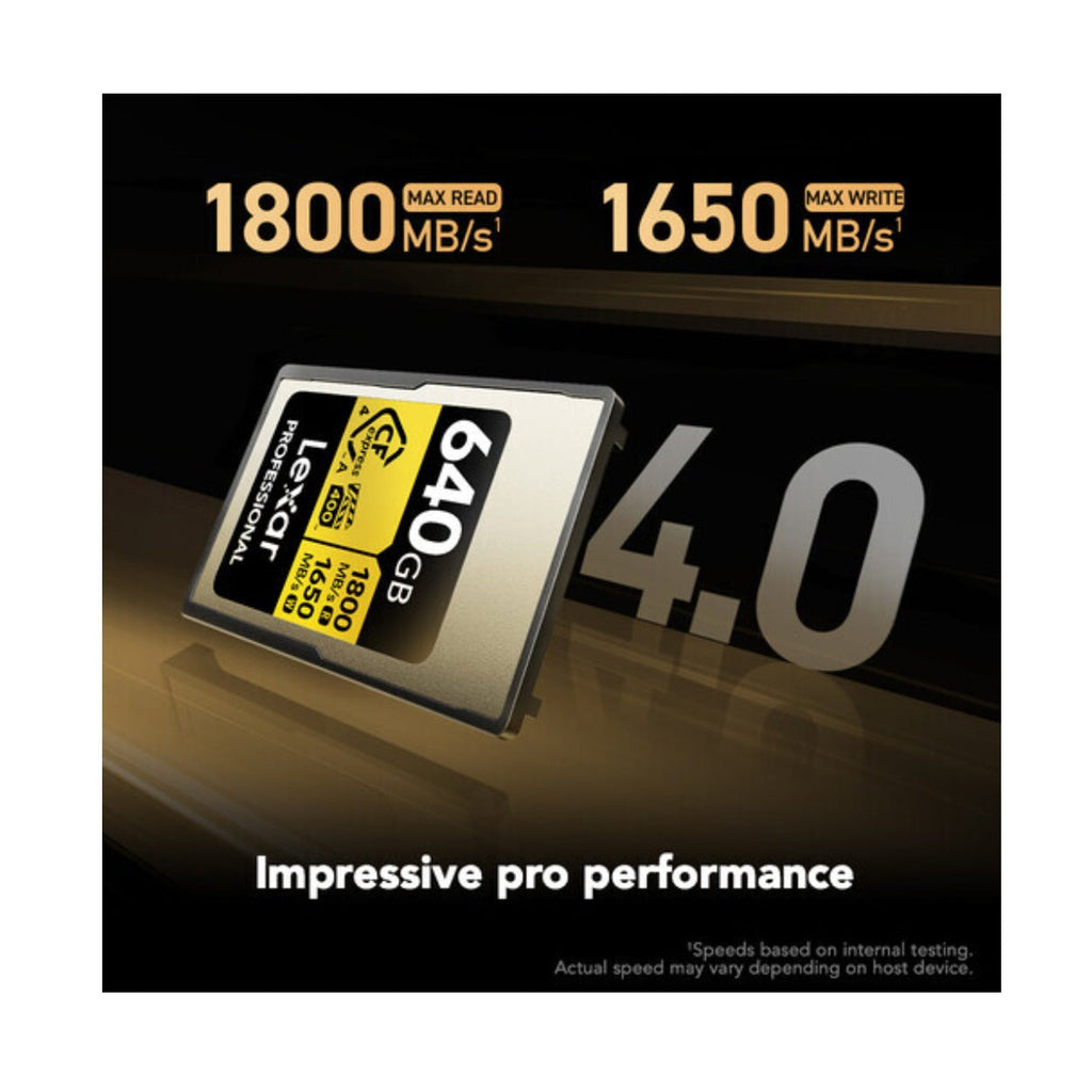 Lexar 640GB Professional GOLD CFexpress 4.0 Type A Memory Card