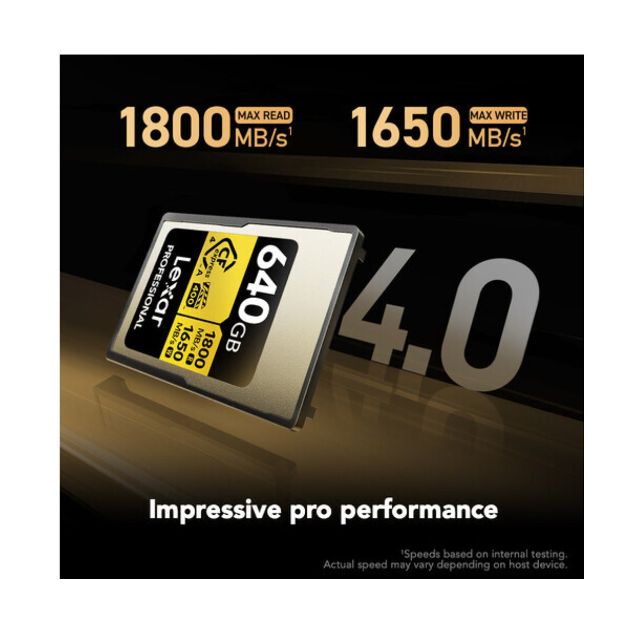 Lexar 640GB Professional GOLD CFexpress 4.0 Type A Memory Card