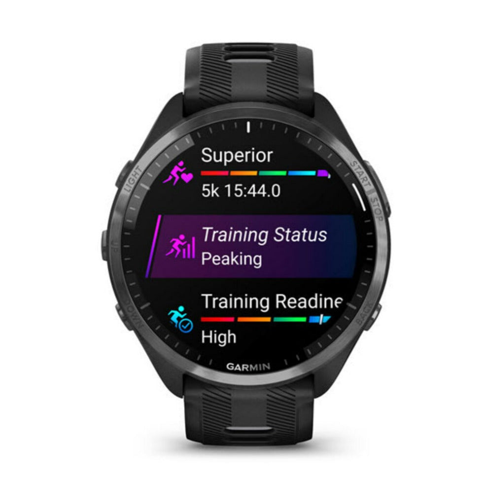 Garmin Forerunner 965 GPS 1.4-Inch Display Titanium Bezel Made Running Smartwatch(Black/Powder Gray)