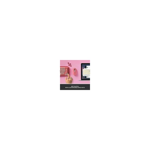 Logitech POP Keys Wireless Mechanical Keyboard with Emoji Keys Heartbreaker Rose