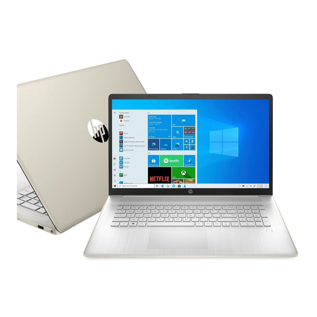 HP 17-CN0034 17.3" HD+ Touchscreen Laptop, Intel Pentium Gold, 8GB RAM, 512GB SSD, Windows 11 (Pale Gold) (Certified Refurbished)
