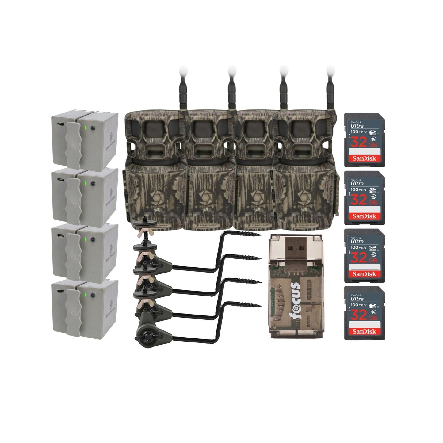 Stealth Cam Revolver Pro 2.0 360 Degree 40MP Brown Trail Cam Bundle