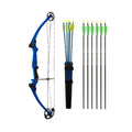 Genesis Archery Original Compound Bow Kit (Right Hand, Blue) with Six Arrows