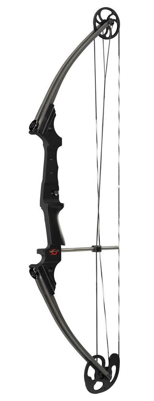 Genesis Archery Original Compound Bow (Left Hand, Black) and Six Arrows