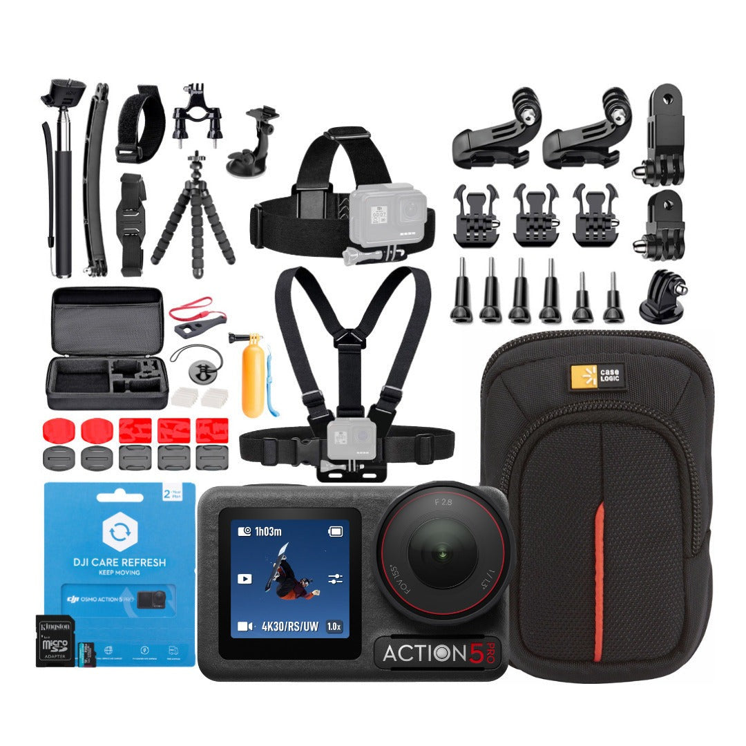 DJI Osmo Action 5 Pro Standard Combo Action Camera with 4nm Chip and 47GB Built-In Storage Bundle