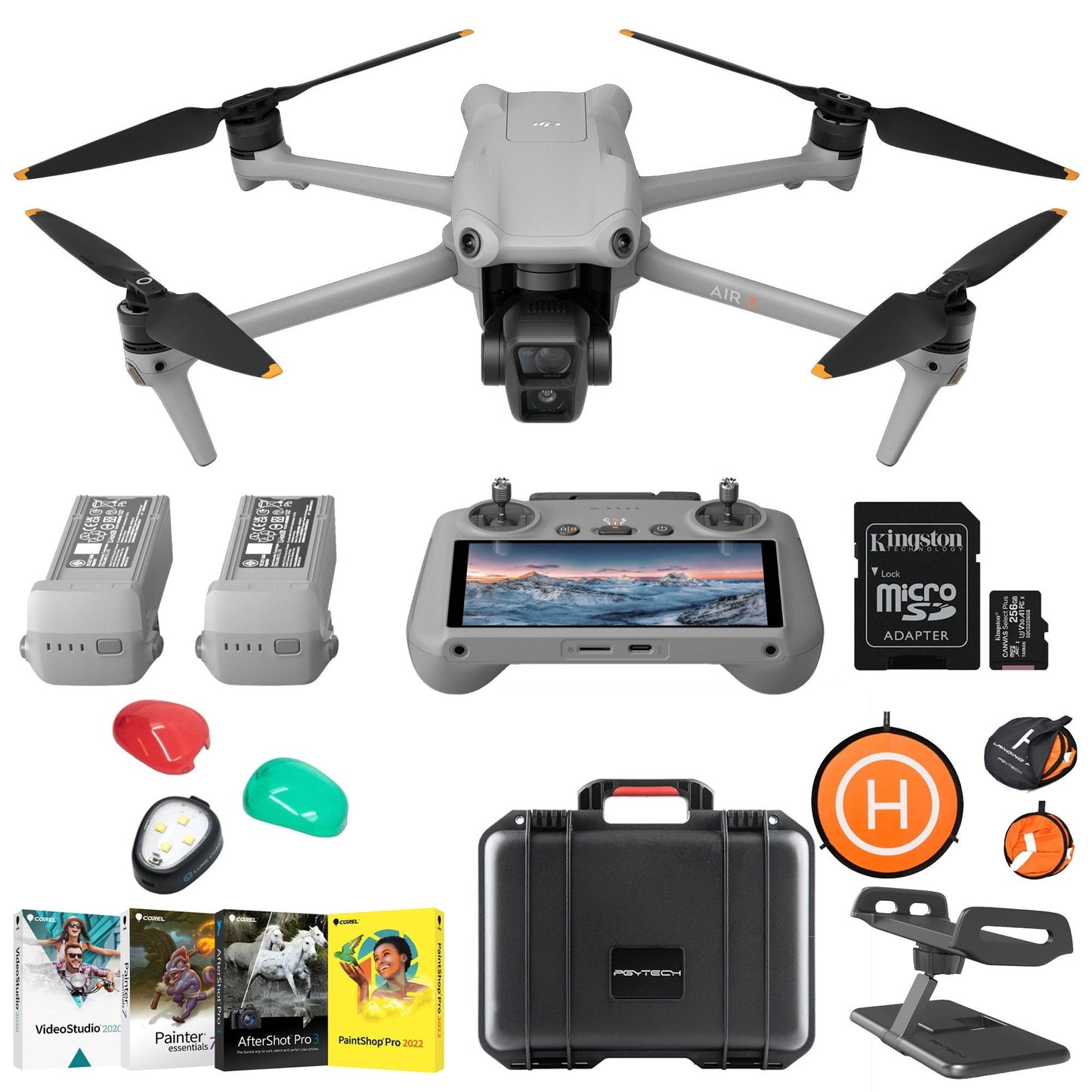 DJI Air 3 Drone Fly More Combo with RC 2 Complete Kit with Landing Pad, Tablet Pad and Accessories