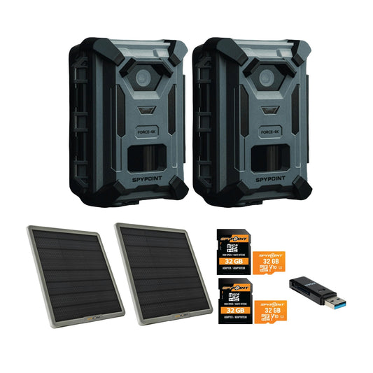 Spypoint FORCE-4K Trail Camera with 10W Solar Panel and Accessories Bundle