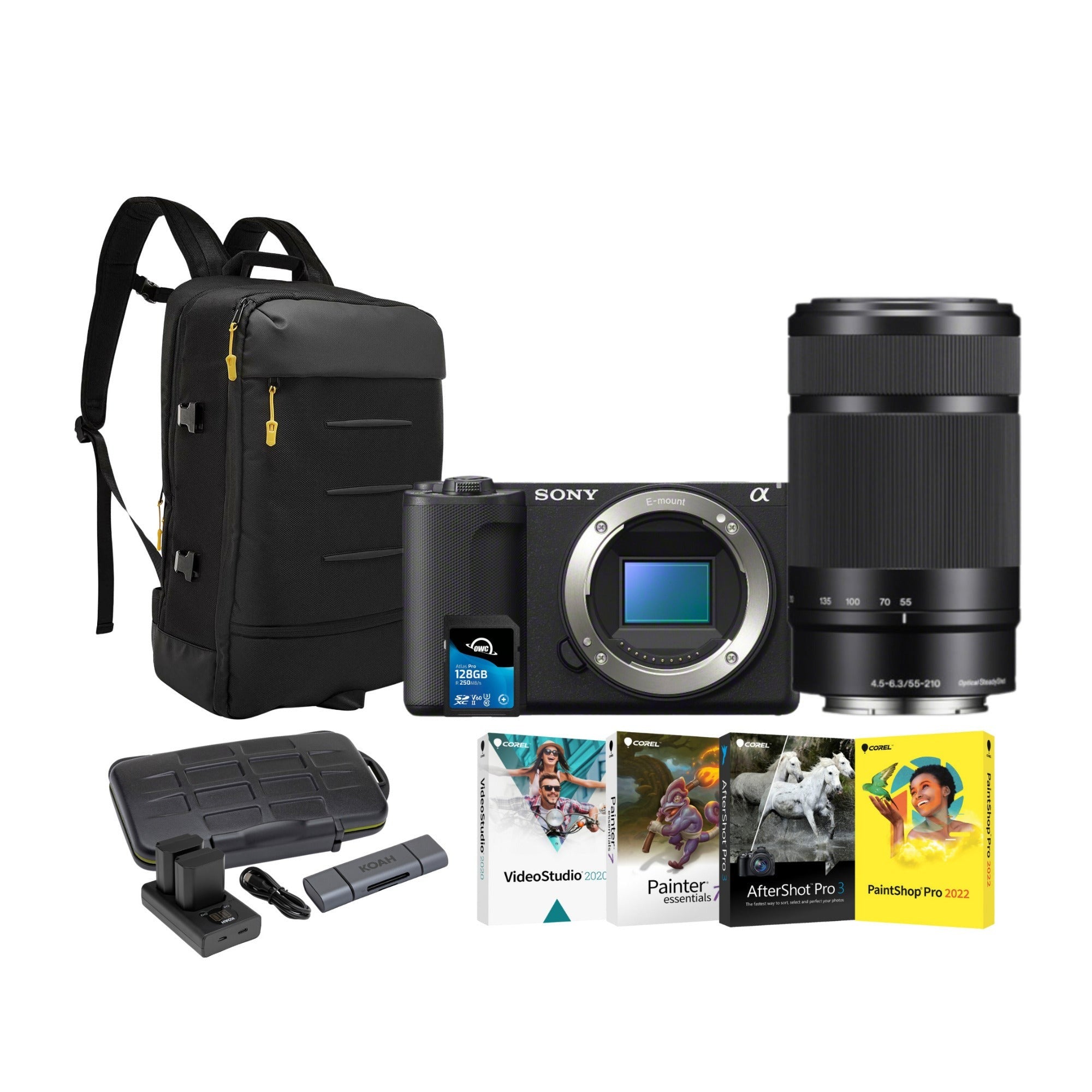 Sony ZV-E10 II Mirrorless Camera (Black) with 55-210mm f/4.5-6.3 OSS Lens Bundle