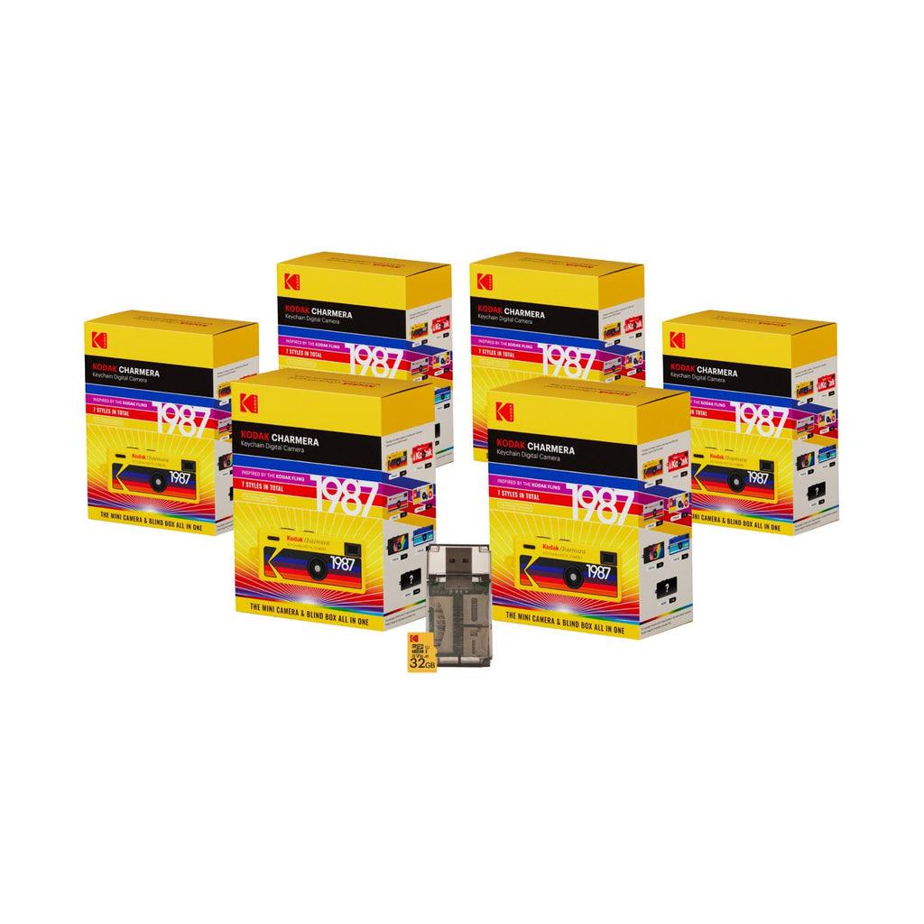Kodak Charmera Keychain Digital Camera 6-Pack Bundle with 32GB microSD and Card Reader (8 Items)