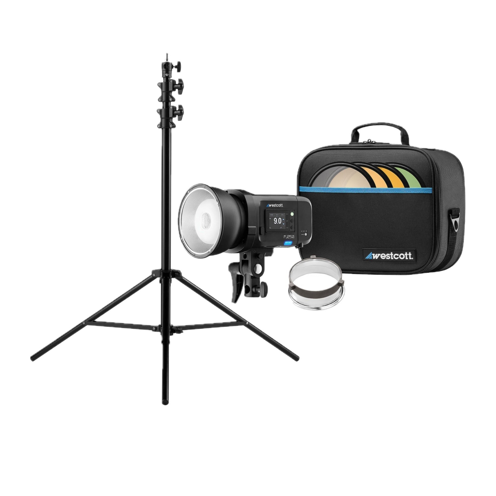 Westcott FJ250 Touchscreen Strobe with Battery and Heavy-Duty Light Stand Bundle