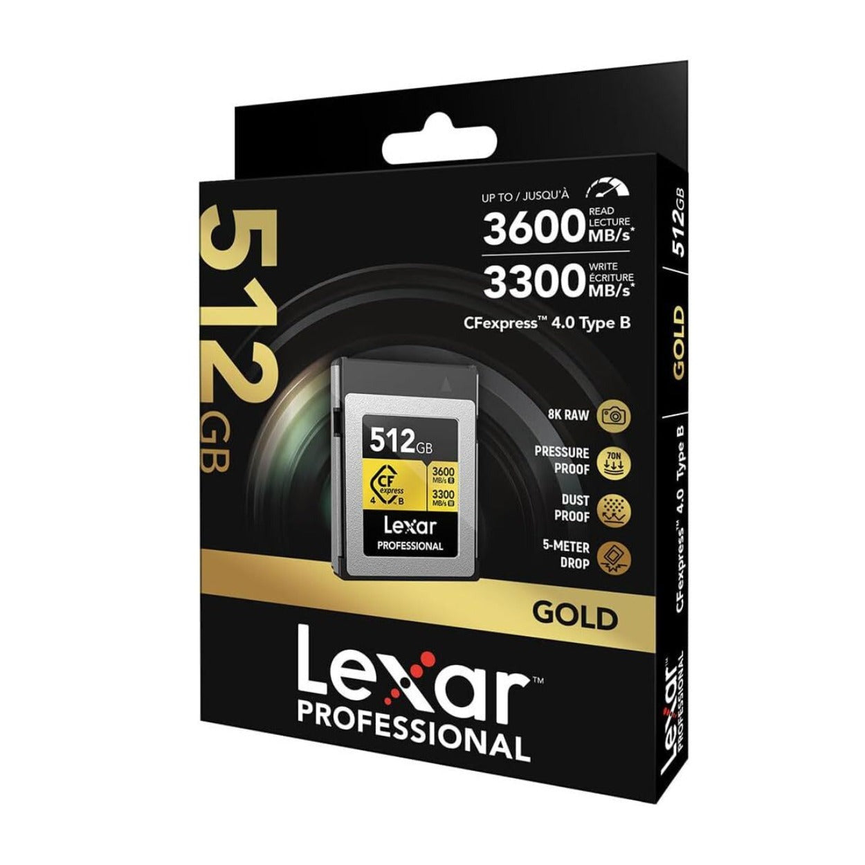 Lexar 512GB Professional GOLD CFexpress 4.0 Type B Memory Card
