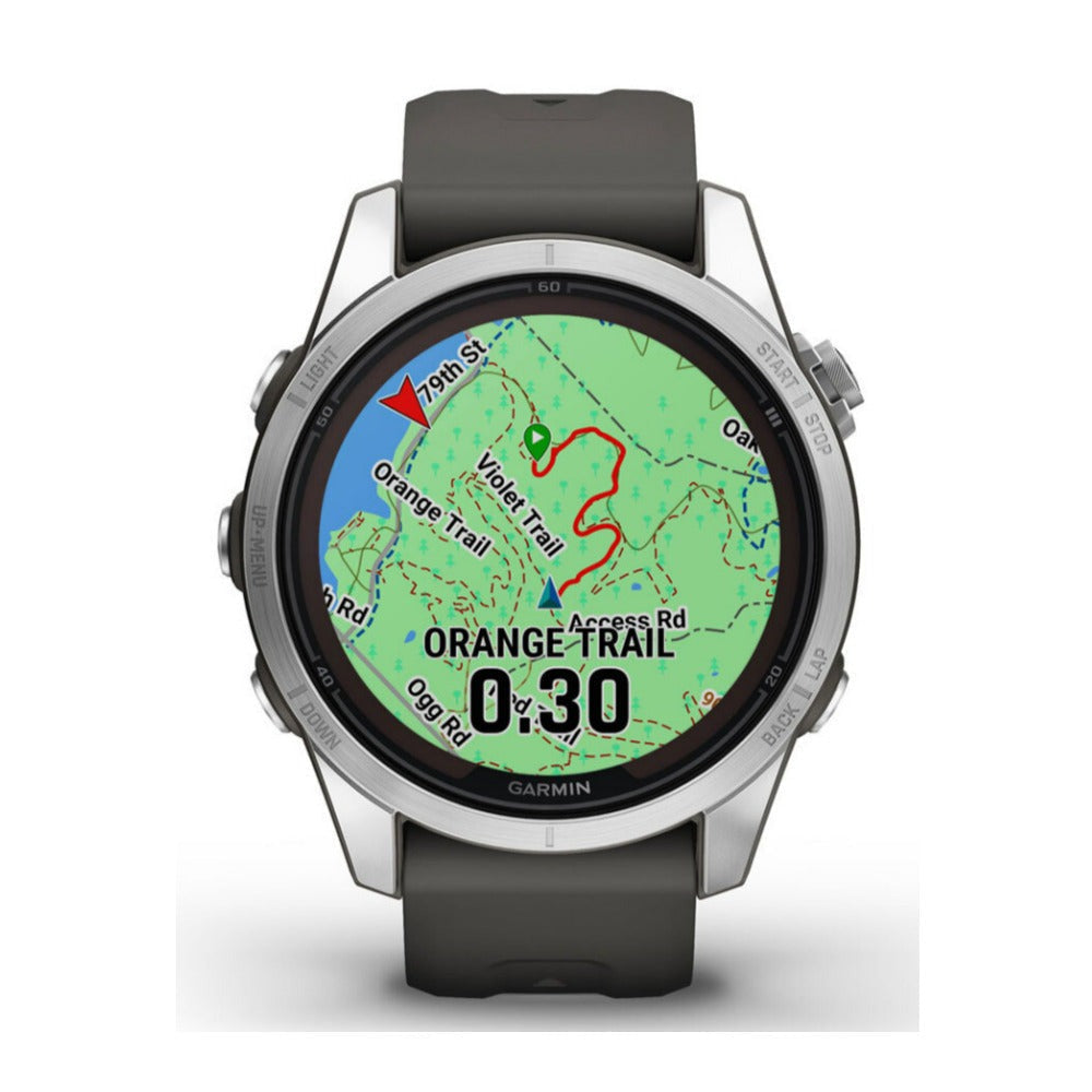Garmin fenix 7S Pro Solar Multisport GPS Smartwatch (Silver with Graphite Band)