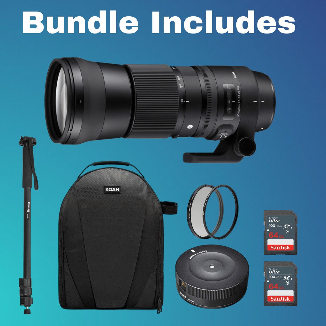 Sigma 150-600mm f/5-6.3 DG OS HSM Lens for Canon with USB Dock Bundle