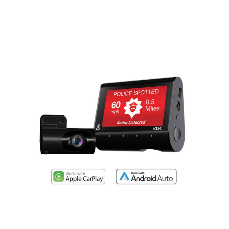 Cobra SC 250R 4K Dash Cam with Rear Camera, 360 Alerts, GPS and Cloud (Black)