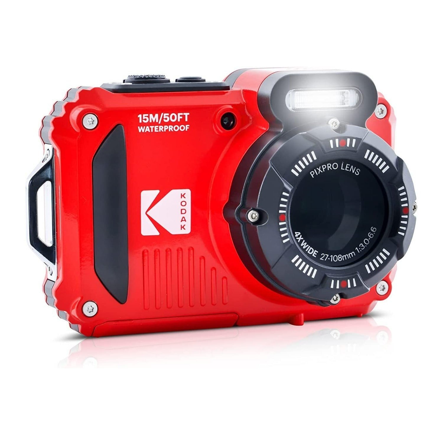 Kodak Pixpro WPZ2 Waterproof Shockproof 16MP 2.7-Inch LCD Camera (Red) Bundle