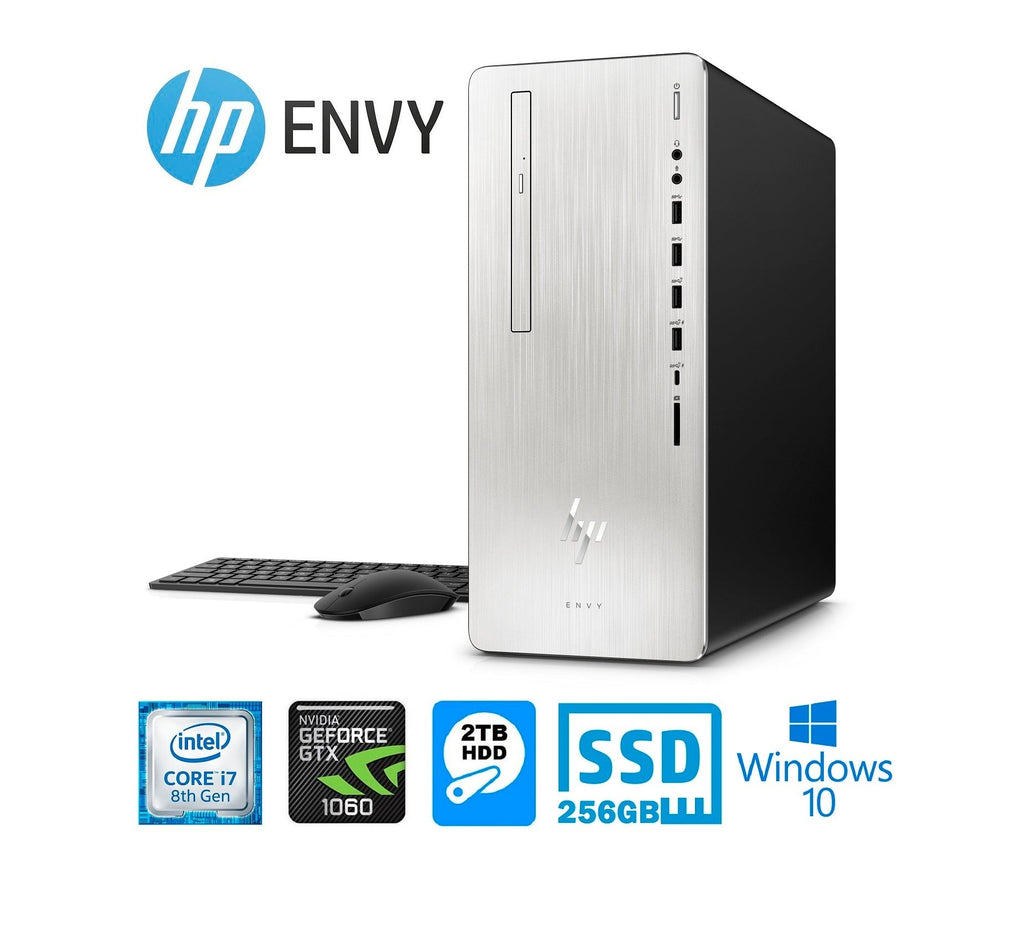 HP Envy 795 Desktop PC, Intel Core i7-8700, 16GB RAM, 2TB HDD + 256GB SSD, NVIDIA GeForce GTX 1060 (Certified Refurbished)