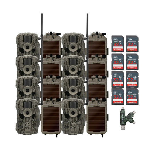 Stealth Cam Fusion MAX Dual Sim 36MP Trail Camera (2-Pack) x 4 with Battery (4-Pack) Bundle