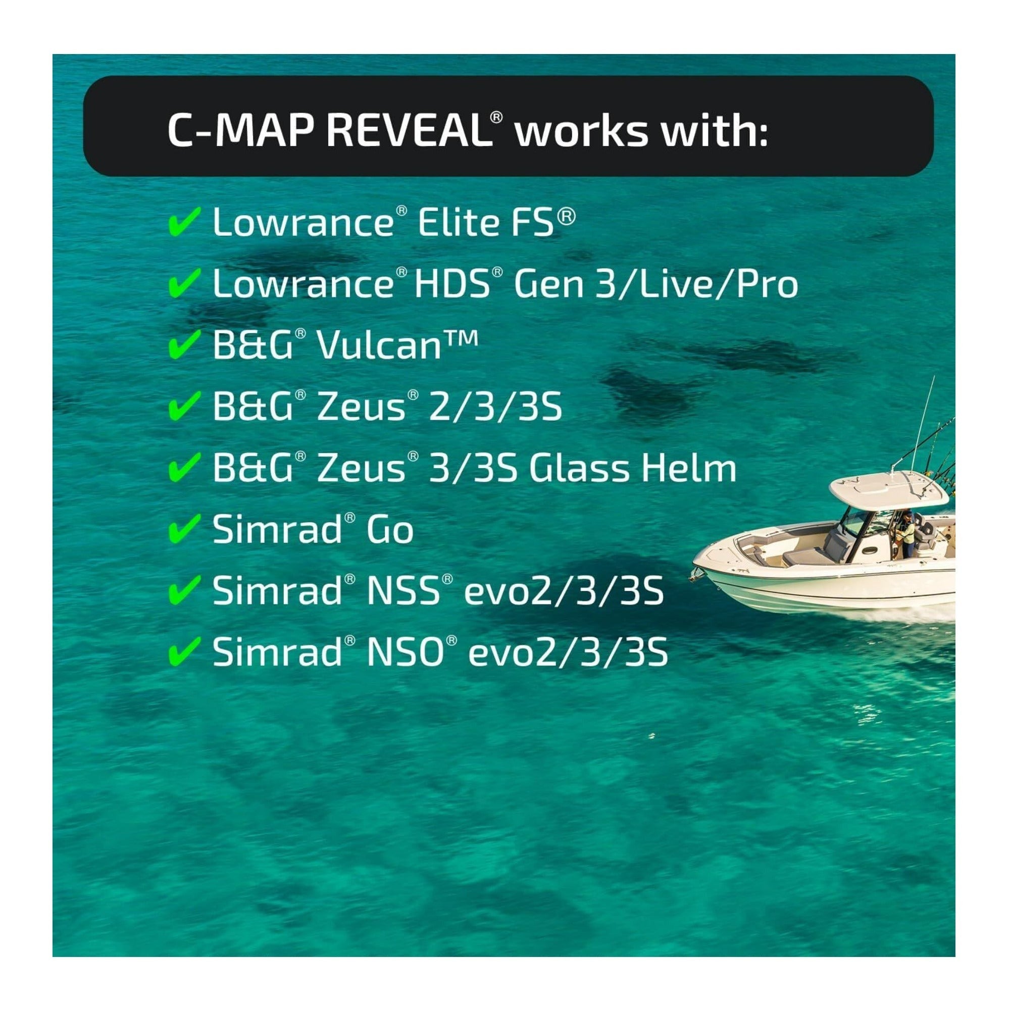 C-MAP Reveal Lakes - US Lakes North East, Map Card for Marine GPS Navigation