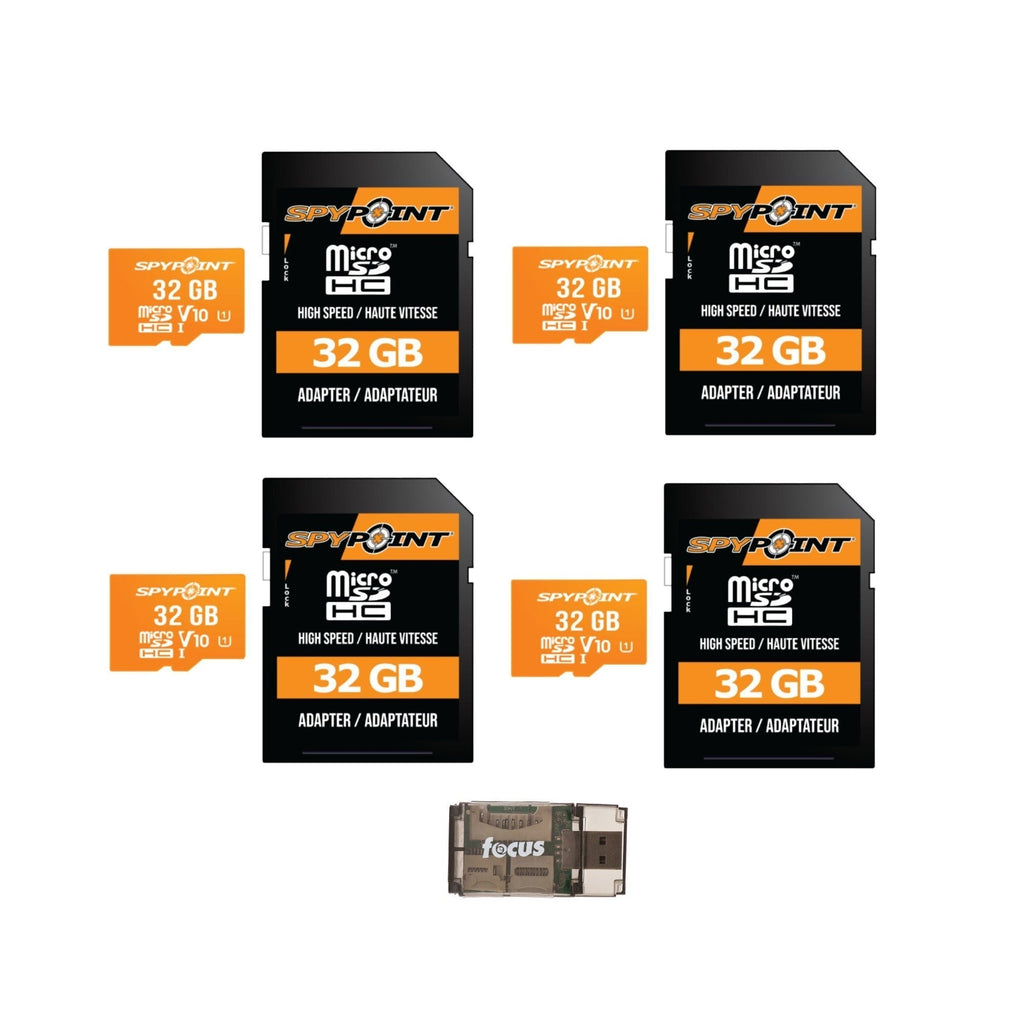 Spypoint MicroSD-32GB Memory Card (4-Pack) with Reader Bundle